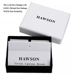 HAWSON Mini Tie Pin for Men Tie Tack with Chain for Men's Necktie Tie Tack Gift Set for Wedding Party Meeting