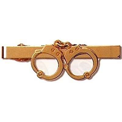 HWC POLICE SECURITY GUARD OFFICER PRIVATE INVESTIGATOR DETECTIVE HANDCUFF UNIFORM TIE CLIP GOLD FINISH GREAT DEAL !