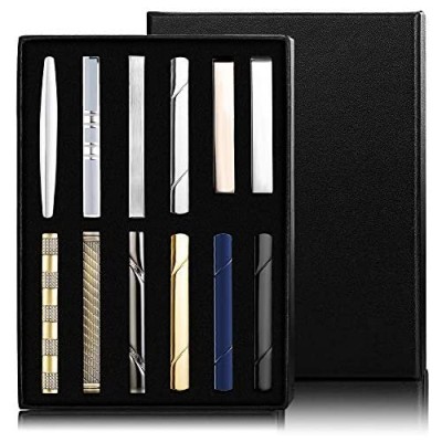 Jstyle 12 Pcs Tie Clips Set for Men Tie Bar Gift for Men Clip Set for Regular Ties Necktie Wedding Business Clips with Luxury Package