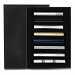 Jstyle 8 Pcs Tie Clips Set for Men Tie Bar Clip Set for Regular Ties Necktie Wedding Business Clips with Box A