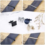 Jstyle Tie Clip and Cufflink Set for Mens Tie Bar Clips Cufflinks Shirt Wedding Business with Gift Box
