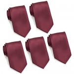 Mens Formal Tie Wholesale Lot of 5 Mens Solid Color Wedding Ties 3.5 Satin Finish