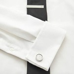 Men’s Initial Cufflinks and Tie Clips Set with Gift Box Letter M (3 Pieces)