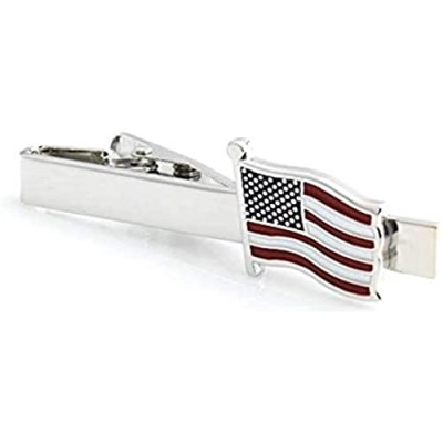 Procuffs American Flag USA Patriotic Tie Clip Blk Wedding Bar Clasp