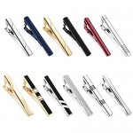 sailimue 12 Pcs Tie Clips Set for Men Tie Bar Clip Black Silver-Tone Gold-Tone for Wedding Business with Gift Box