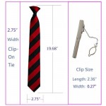 Simpowe Mens Clip On Tie with Tie Clip