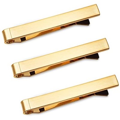 Tie Bar Set 3-Pc Tie Clips for Skinny Ties 1.5 Inch w/Gift Box Puentes Denver