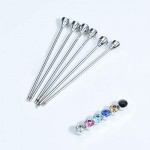 VVCome Sparkling Crystal Stone Collar Bar Tie Necktie Pins Shirt Collar Stud Bar for Men with Gift Box