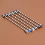 VVCome Sparkling Crystal Stone Collar Bar Tie Necktie Pins Shirt Collar Stud Bar for Men with Gift Box
