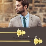 YADOCA Men Silver Gold Tone Necktie Tie Cravat Pin Clip Business Shirt Collar Bar Clips with Chain