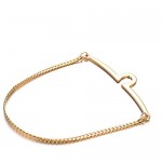 Yoursfs 18K Gold Plated Tie Chain Clip Single Loop Tie Chain Set for Men Best Gift Personalized