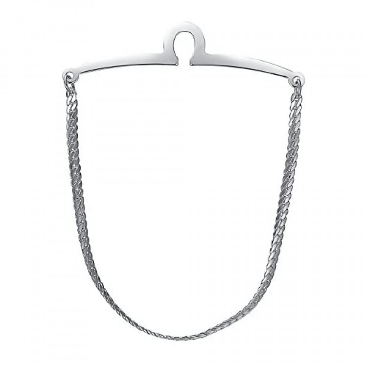 Yoursfs Silver Tie Chains For Men Single Loop Tie Bar Chain Herringbone Cravat Collar Shirt Pins