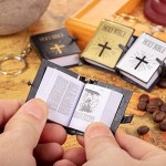 18 Pieces Mini Book Keychain Miniature Book Keyring for Church Souvenir Gifts