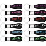 24 Pack Motivational Quote Keychains Silicone Rubber Key Rings with Inspirational Words for Men Women