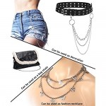 5 Pieces Punk Jeans Chains Choker Egirl Wallet Pocket Chain Hip Hop Pants Chain Butterfly Lock Pendant Belt Multi Layer Chains For Men Women