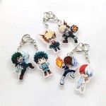 Acrylic Keychain for My Hero Academia - Anime Midoriya Izuku Bakugou Todoroki Keychain Set Animation Key Rings Gifts for Boy