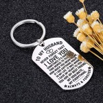 Anniversary Husband Gifts Keychain from Wife Birthday Valentine’s Day Gift for Fiance Bridegroom Hubby My Soulmate My Everything I Love You Wedding Couple Keyring for Him Men