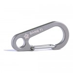 BANG TI Titanium Mini Custom Quick Release Hook KeyChain - 45mm - Grey