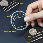 bayite Pack (100) Stainless Steel Wire Keychains Cable Key Rings Heavy Duty Luggage Tags Loops Tag Keepers 2mm Twist Barrel (Cable Length: 10 inches)
