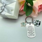 Cute Funny Panda Keychain with A Green Charm Leaf Pendant You are Braver Stronger Smarter Than You Think Inspirational Keychain Panda Gifts for Graduate