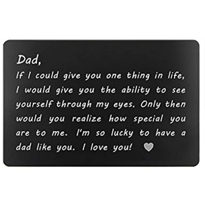 Dad Gifts from Daughter Son for Birthday Engraved Wallet Insert for Daddy Fathers Day Christmas for Dad(Lucky to Have A Day Like You)