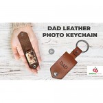 Dad Gifts - You Will Always Be My Hero Leather Photo Keychain - Daddy Gifts from Daughter - Personalized Present for Papa Christmas Father's Day Birthday