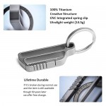 FEGVE Belt Key Ring Holder Titanium Quick Release Integrated Spring Belt Key Clip (BKC)