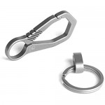 FEGVE Titanium Heavy Duty Key Chain with (Key Ring and Gift Box) Carabiner Car Key Chains for Men and Women