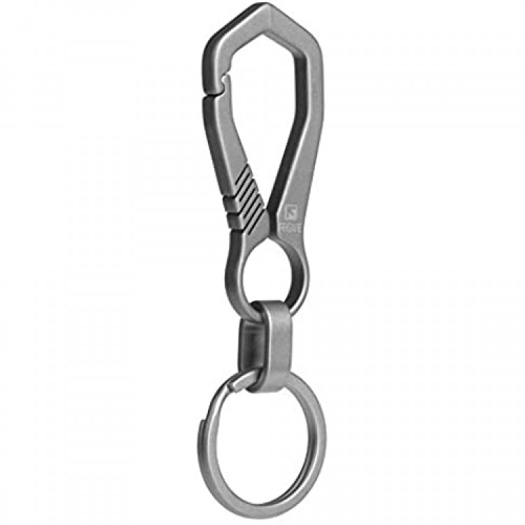 FEGVE Titanium Heavy Duty Key Chain with (Key Ring and Gift Box) Carabiner Car Key Chains for Men and Women