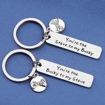 FUTOP Captain America Inspired You’re The Steve to My Bucky Keychain Set of 2 (bucky set)