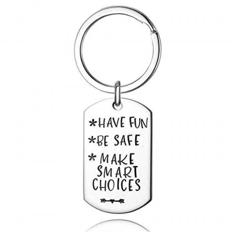 Graduation Gifts Teenage Driver Keychain Personalized Sweet 16 Birthday Drive Safe Have Fun Teen Gift