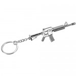 Gun Keychain - 6-Pack Metal Weapon Key Rings Pendant for Men Birthday Gifts 6 Designs Silver