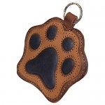 Hide & Drink Dog Paw Leather Keychain Coin Pouch Key Rings Puppy Doggie Lover Accessories Handmade :: Multicolor Brown