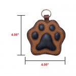 Hide & Drink Dog Paw Leather Keychain Coin Pouch Key Rings Puppy Doggie Lover Accessories Handmade :: Multicolor Brown
