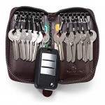 Italian leather zipper key case car keychain