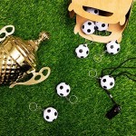 Juvale Soccer Ball Keychain for Party Favors Mini Foam Balls (30 Pack)