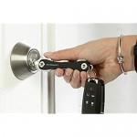 KeySmart Leather - Compact Key Holder & Pocket Keychain Organizer (up to 10 Keys Black)