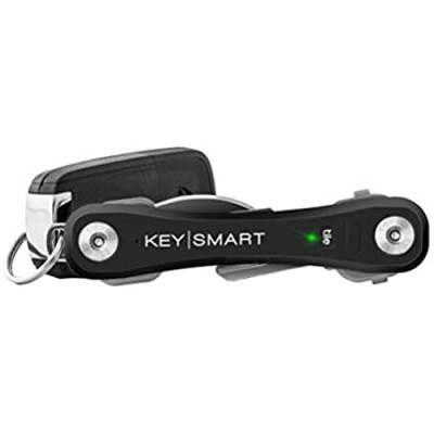 KeySmart Pro - Key Holder w LED Light & Tile Smart Technology (up to 10 Keys Black)