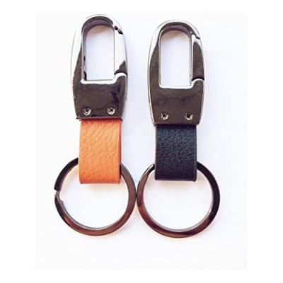 Leather Valet Key Chain Key Ring Holder Heavy Duty Hardward Belt Clip Key Ring--2pack (Chrome)
