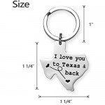 LParkin Texas Keychain Long Distance Relationships Gifts I Love You to Texas and Back Keychain Boyfriend Girlfriend Long Distance Relationship Gift Going Away Gifts Friendship