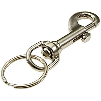 Lucky Line 3-1/2" Bolt Snap Nickel Plated Zinc with 1-1/8" Split Key Ring (4511)