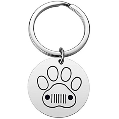 Queyuen Jeep Dog Keychain Jeep Paw Jewelry Doggy Keychain Jeep Wrangler Gift for Jeep Girl Jeep Lovers