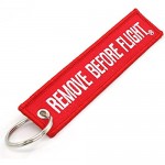 Remove Before Flight Key Chain - 5 Pack Red with White Letters - Rotary13B1
