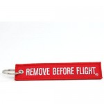 Remove Before Flight Key Chain - 5 Pack Red with White Letters - Rotary13B1