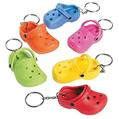 Rubber Flipflop Shoe Key Chains - Apparel Accessories - 12 Pieces