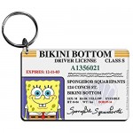 SpongeBob Bikini Bottom Drivers License Keychain Bundle - 3 Pack - SpongeBob Patrick Mr. Krabs Keychains