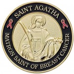 St. Agatha Matron Saint of Breast Cancer Challenge Coin with Hero's Valor Prayer 1-Pack (One Coin)