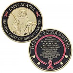 St. Agatha Matron Saint of Breast Cancer Challenge Coin with Hero's Valor Prayer 1-Pack (One Coin)