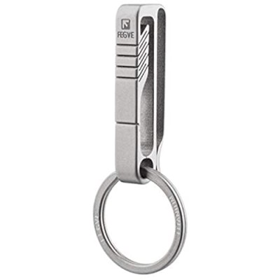 TISUR Keychains for Men Titanium Belt Loop Keychain with detachable key ring for duty belt
