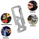 TISUR Titanium Carabiner Clip Multifunctional Carabiner Key Chain with Bottle Opener and Wrenches